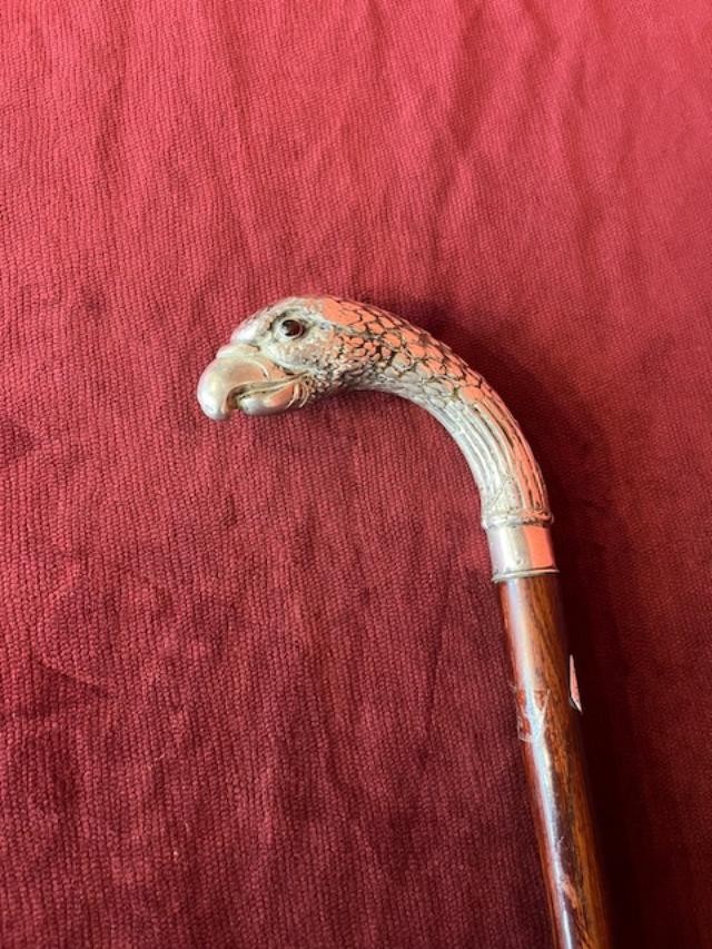 Antique Silver Parrot Cane
