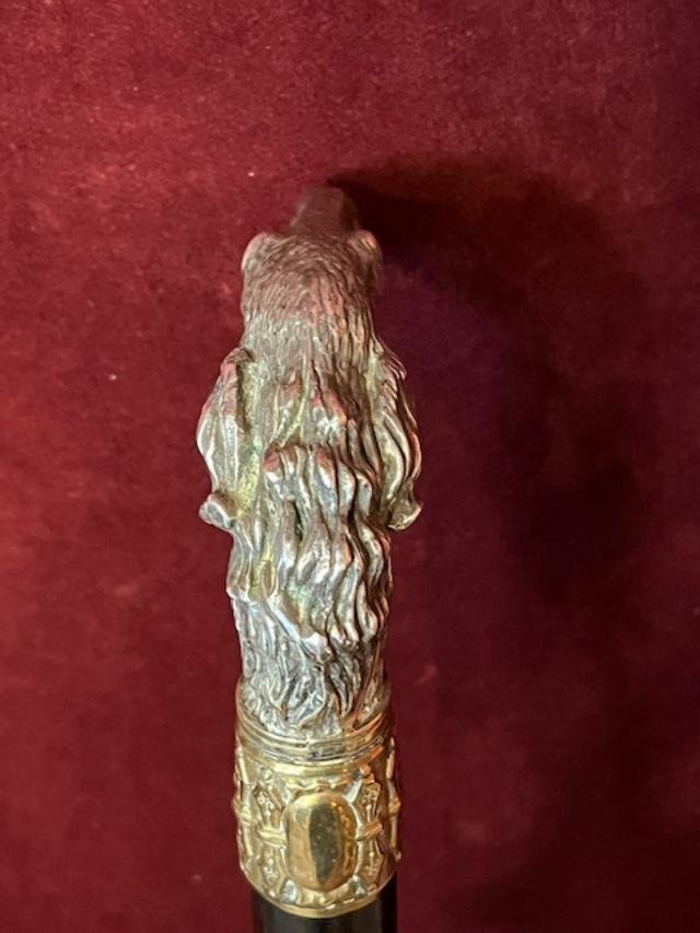 Canne casse tête pommeau de lévrier barzoi-photo-1