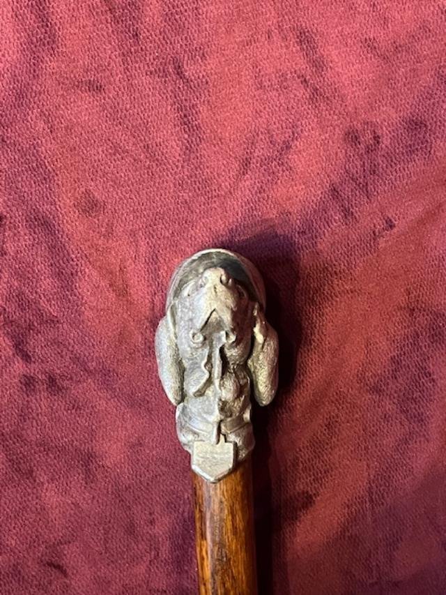 Canne pommeau tête de chien jockey-photo-4