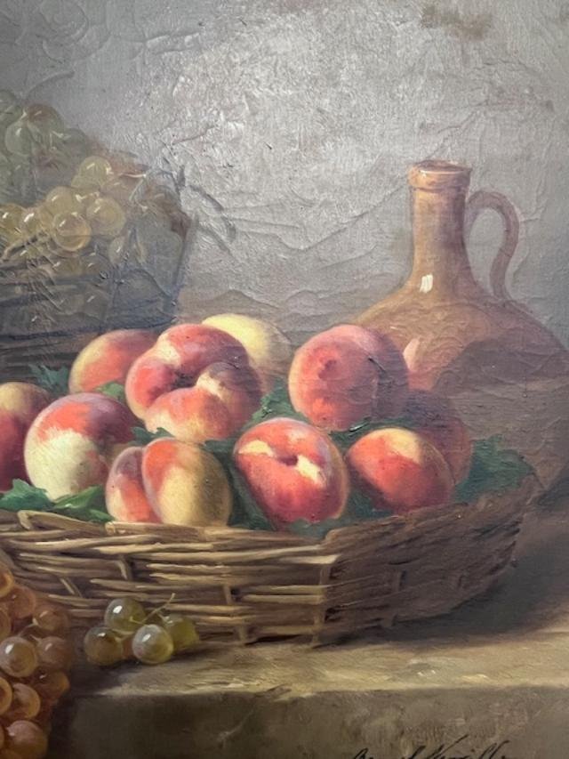 Still Life With Fruits (peaches And Grappes)-photo-3