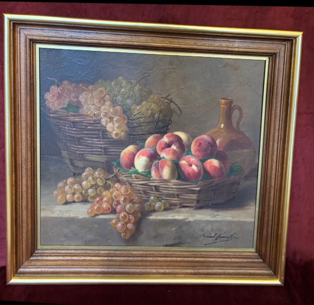 Still Life With Fruits (peaches And Grappes)