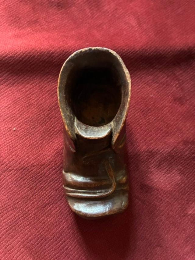 Petit soulier en bois sculpté-photo-3