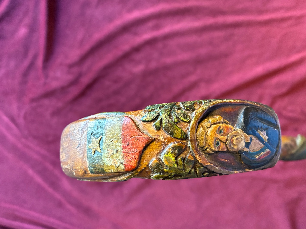 Canne art populaire polychrome -photo-4