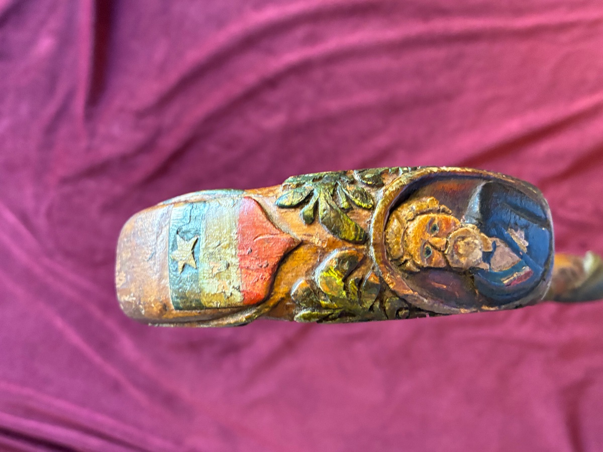Canne art populaire polychrome -photo-5