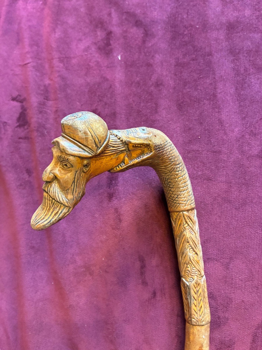 Single-piece Folk Art Walking Stick