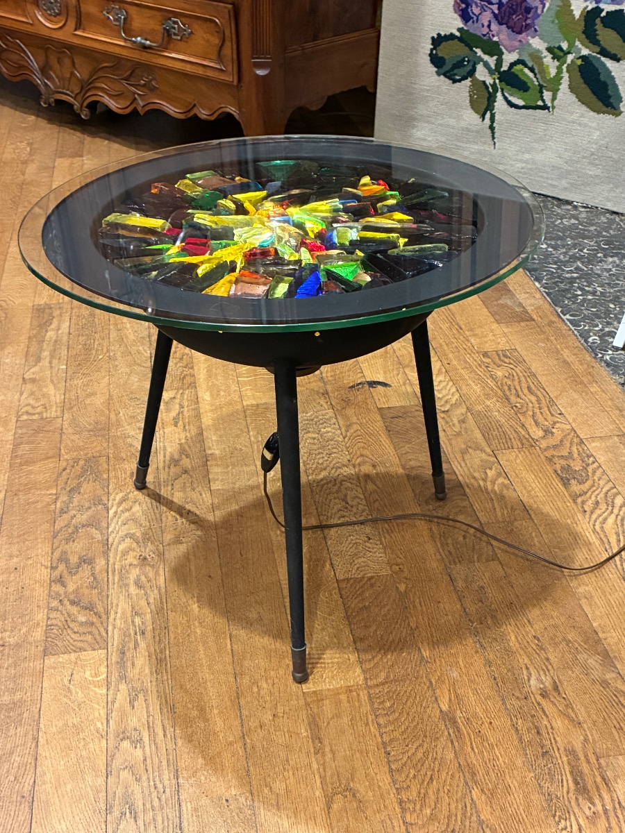 Table basse vintage lumineuse -photo-2