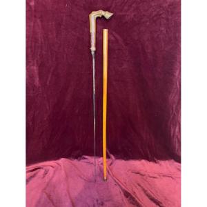 Canne épée, pommeau patte de cheval