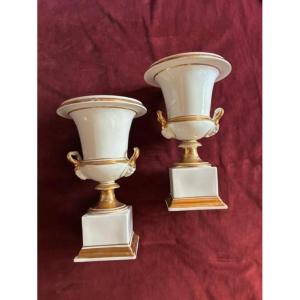 Pair Of Medici Empire Porcelain Vases