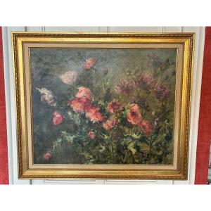 Oil On Canvas Depicting Poppies 