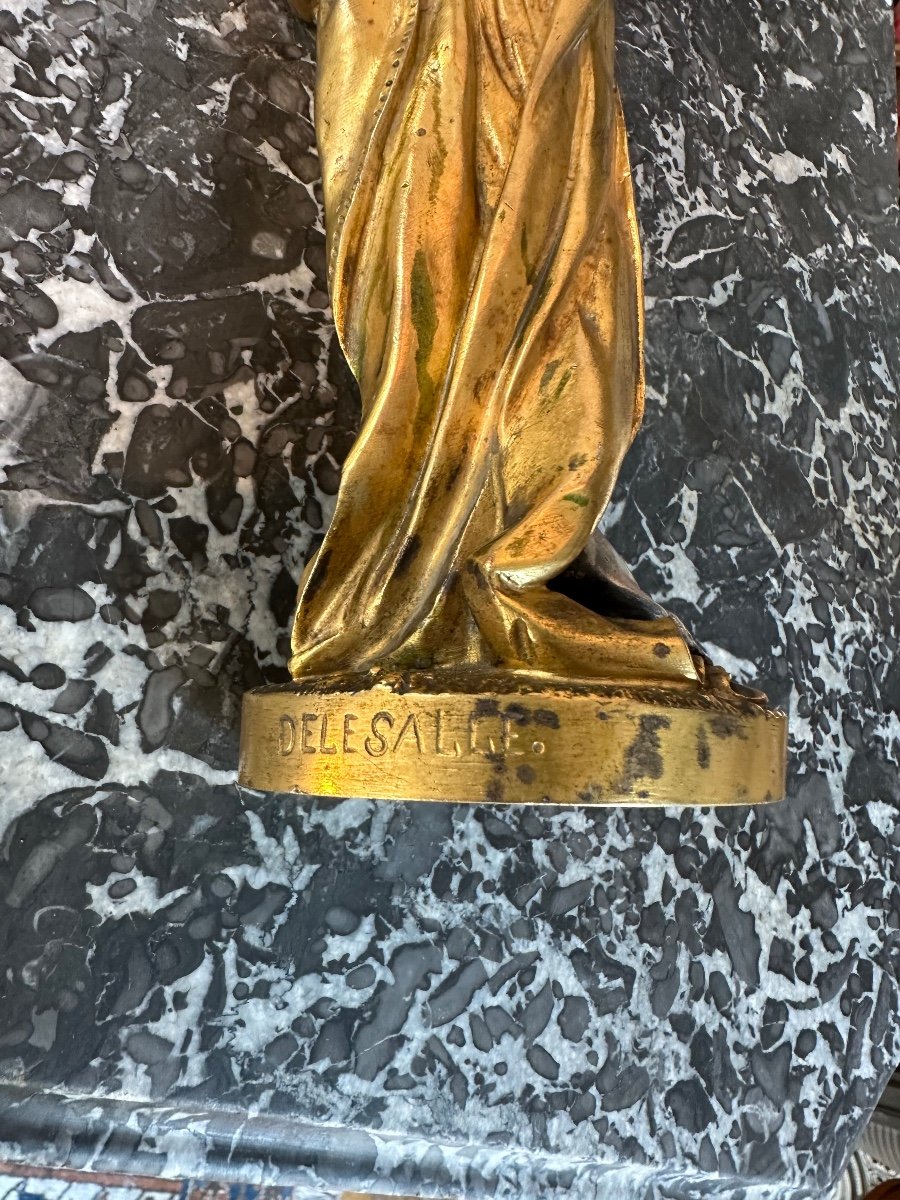 Bronze Deux Patines Or Et Argent Femme Dansant Par édouard Delesalle-photo-4