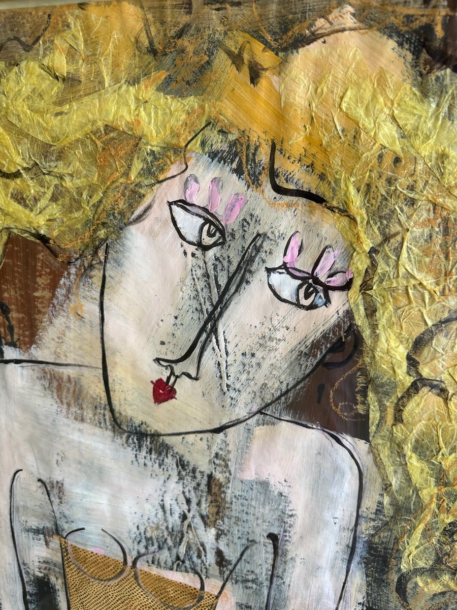 Huile Par Patricia Simsa  Portrait De Femme -photo-4