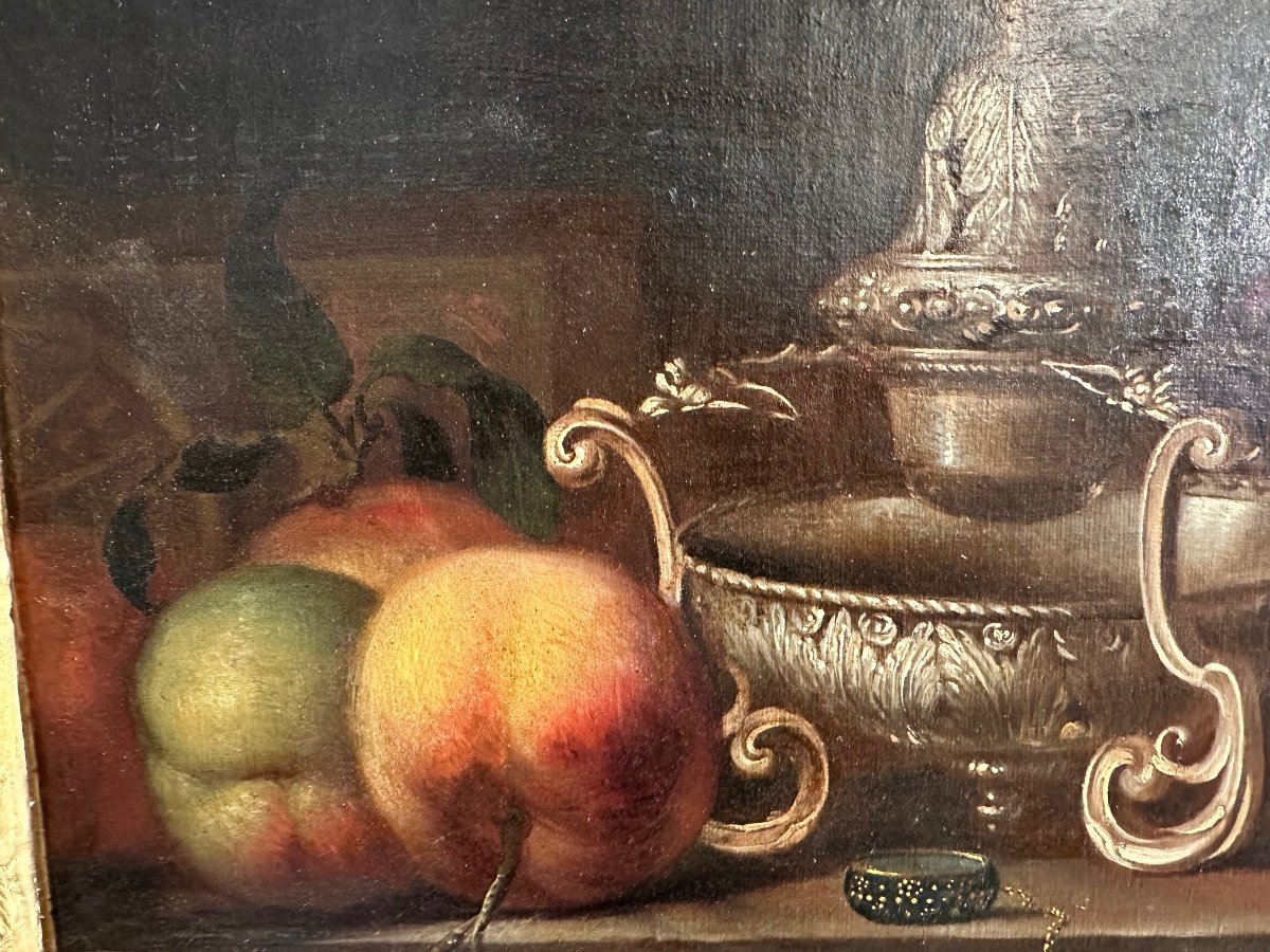 Nature Morte Coquillages et Argenterie Par Meiffren Conte 1630-1705-photo-1
