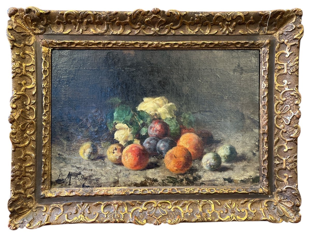 Nature Morte Aux Fruits Signé Euphemie Muraton XIXeme-photo-4