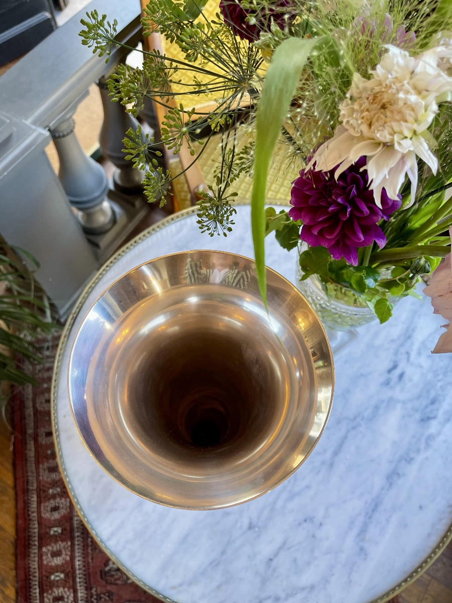  Large Silver Trumpet Vase By Tiffany And Co.-photo-4