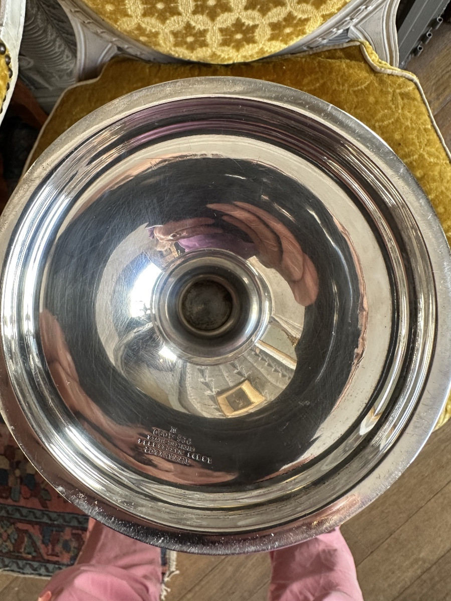  Large Silver Trumpet Vase By Tiffany And Co.-photo-4