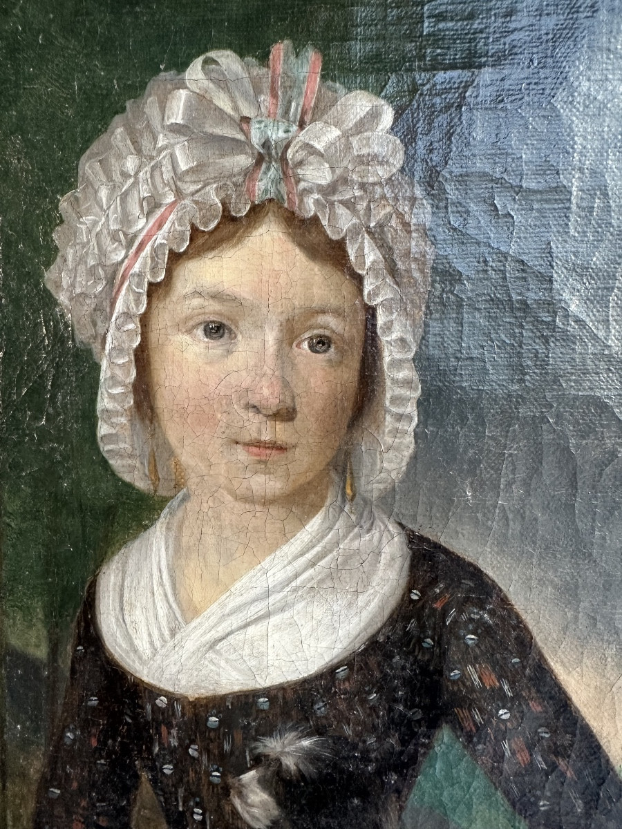 Portait Directoire jeune fille et son chien -photo-1