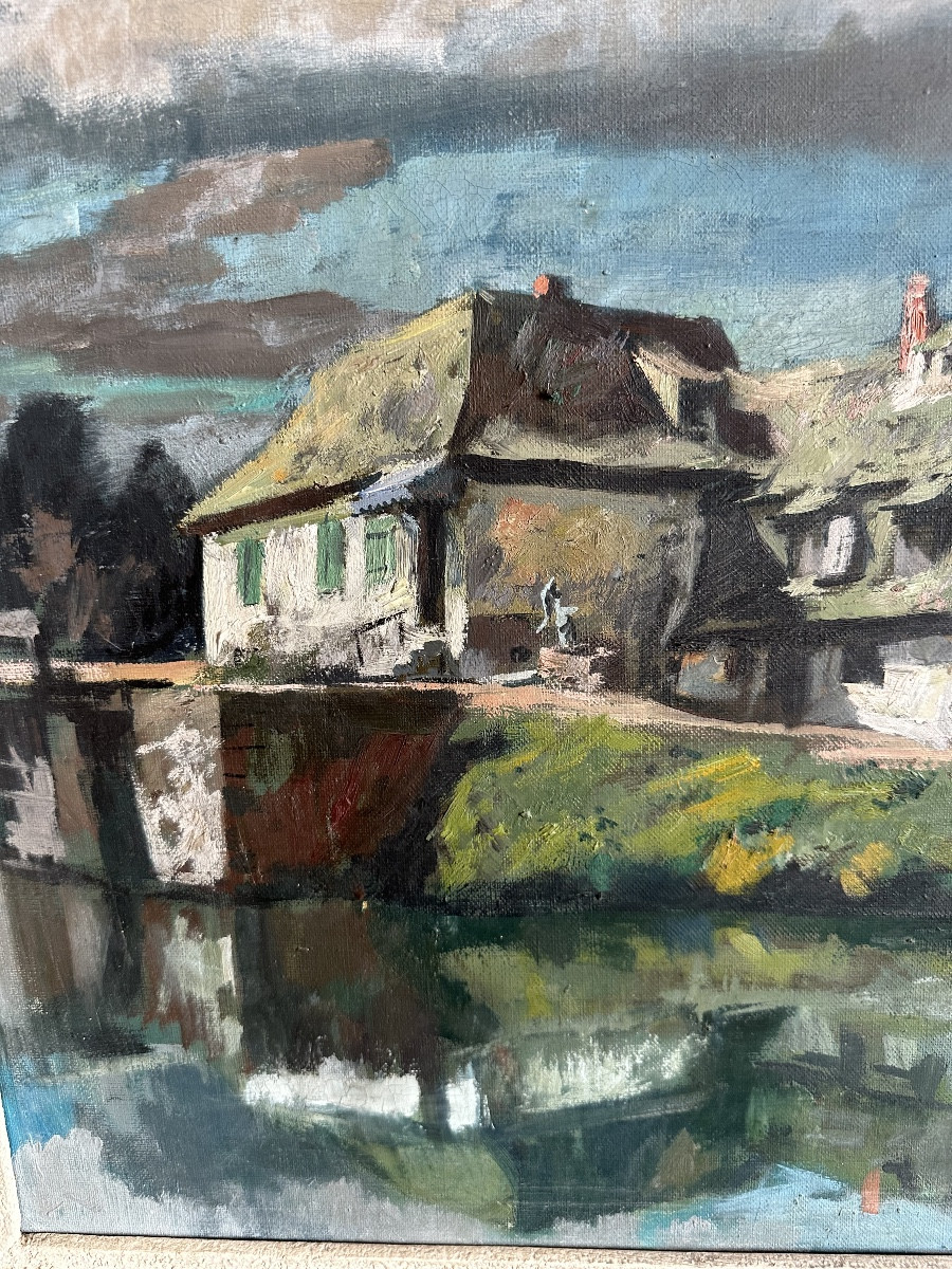 Painting By Hueber Luc 1888-1974 Alsatian Painter House In Wolfisheim-photo-1