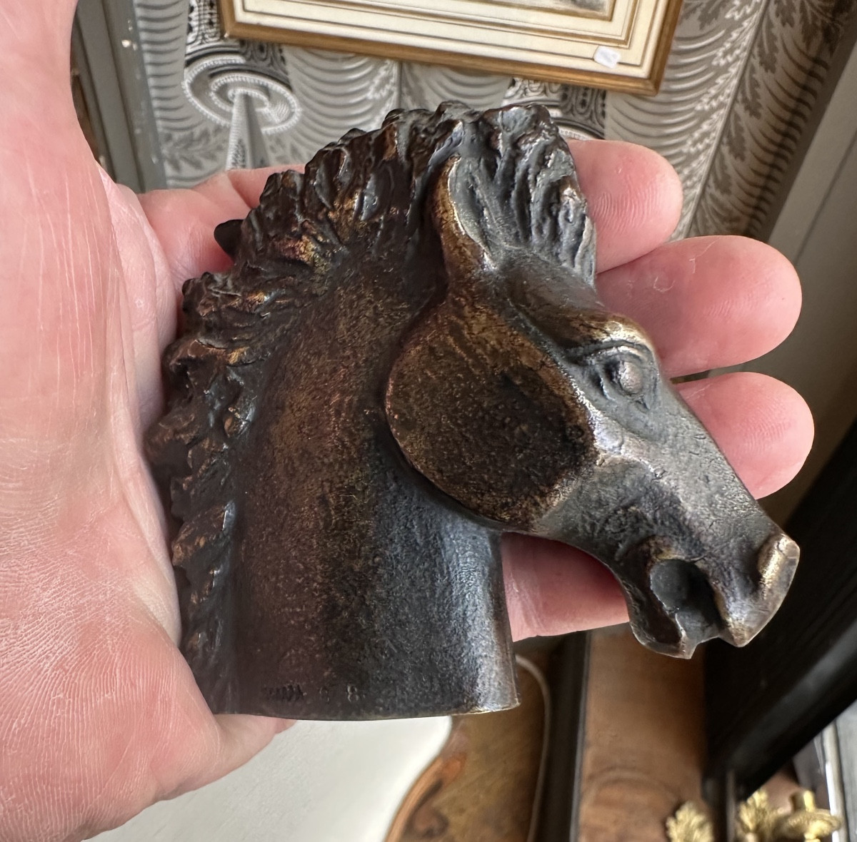Small Bronze Horse Head By Ricardo Scarpa 8/8-photo-2