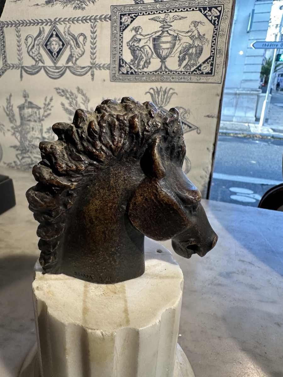 Small Bronze Horse Head By Ricardo Scarpa 8/8-photo-4