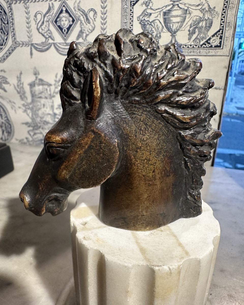 Small Bronze Horse Head By Ricardo Scarpa 8/8