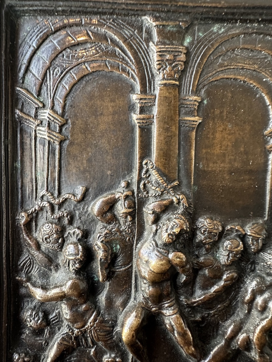 Plaque en bronze la flagellation du Christ 16eme siècle -photo-1