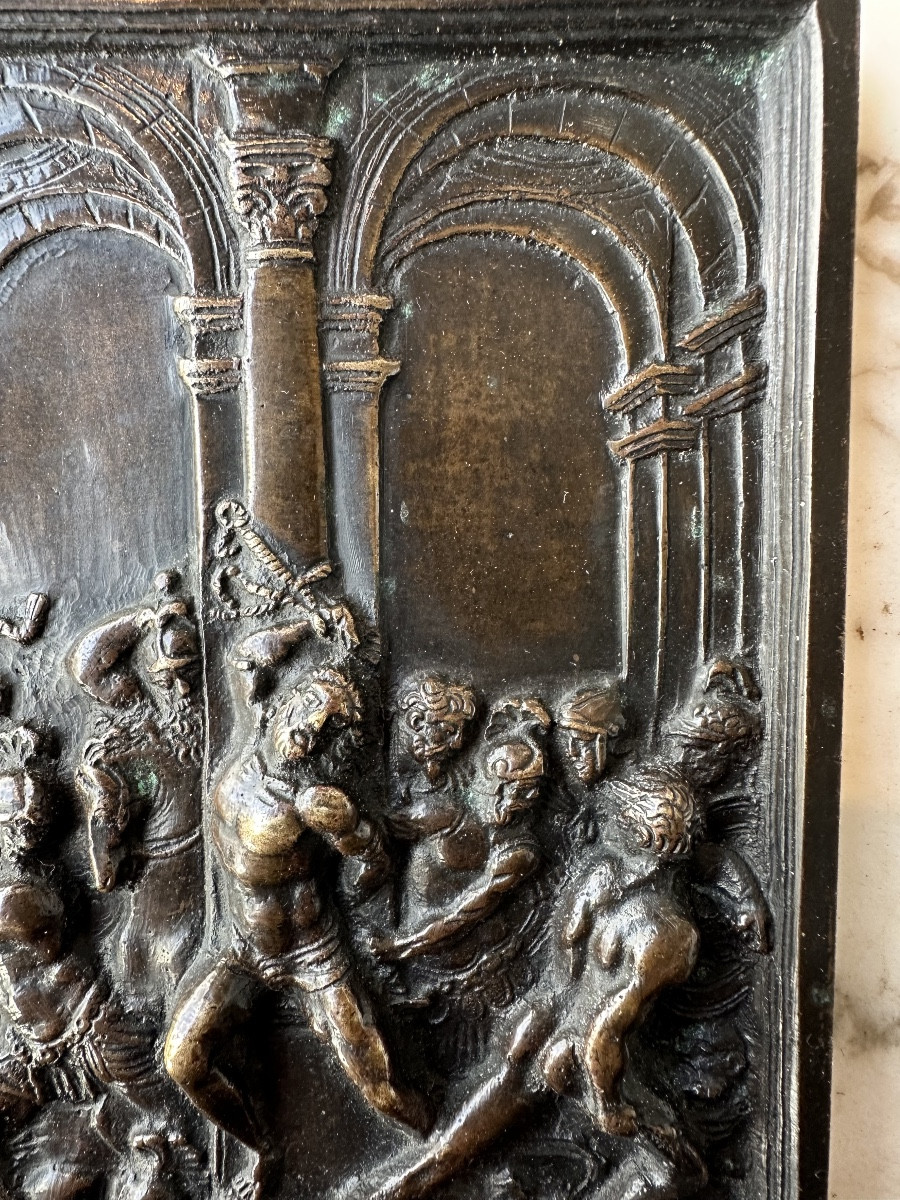 Plaque en bronze la flagellation du Christ 16eme siècle -photo-6