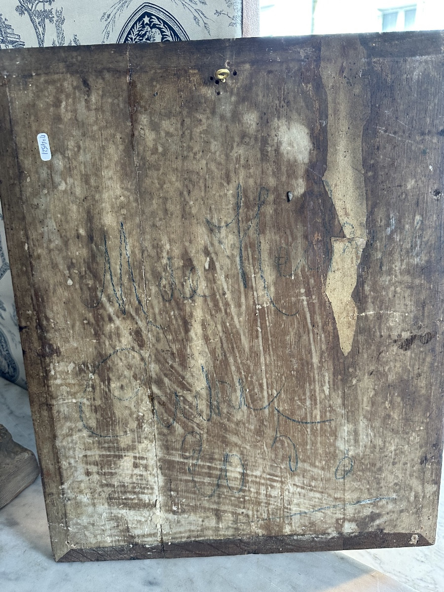 Tableau vierge à l enfant 17eme suiveur de Mignard-photo-1