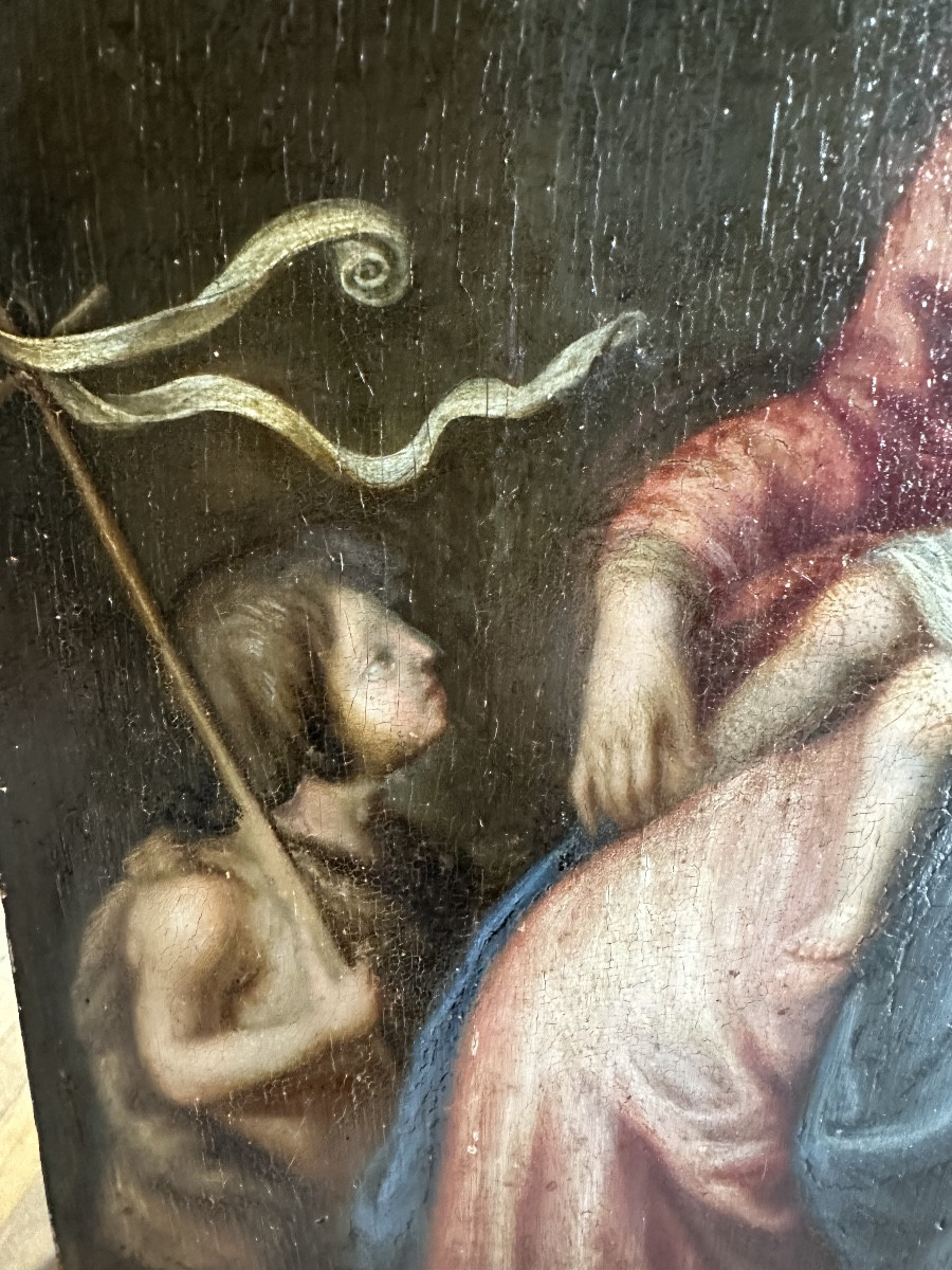 Tableau vierge à l enfant 17eme suiveur de Mignard-photo-2