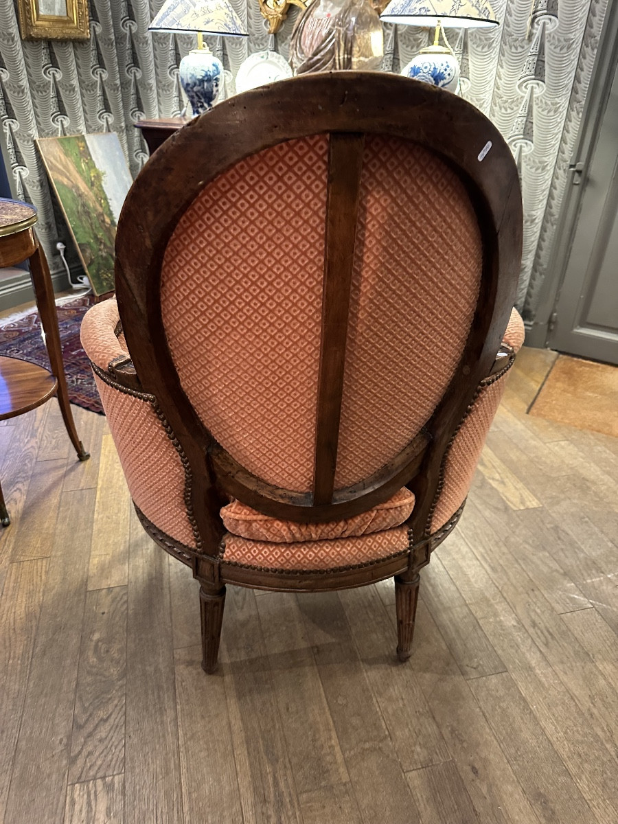 Grande bergère estampillée Pierre Nicolas Pillot ébéniste à Nimes vers 1780-photo-2