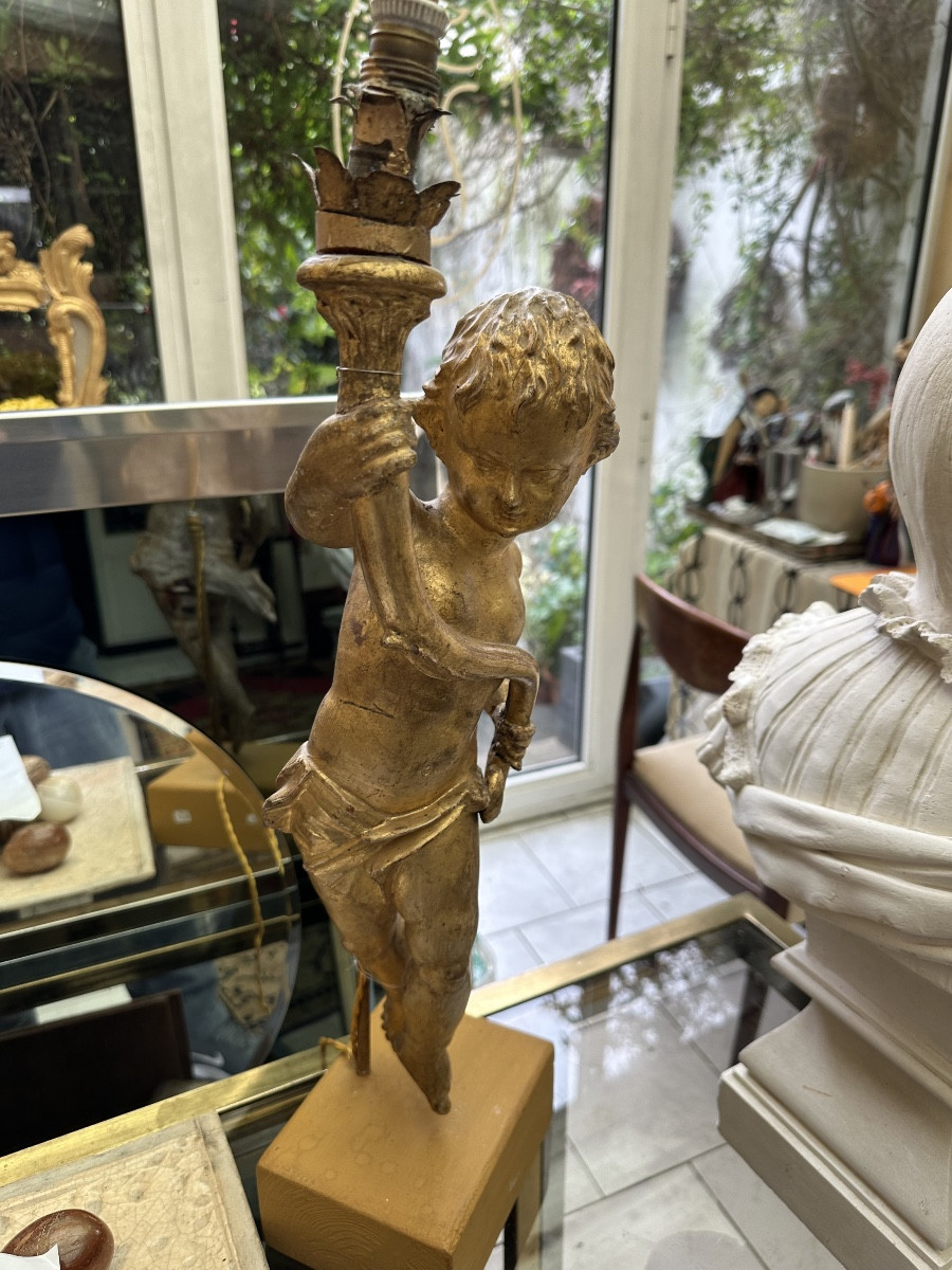 Amour en bois doré italie 18eme-photo-2