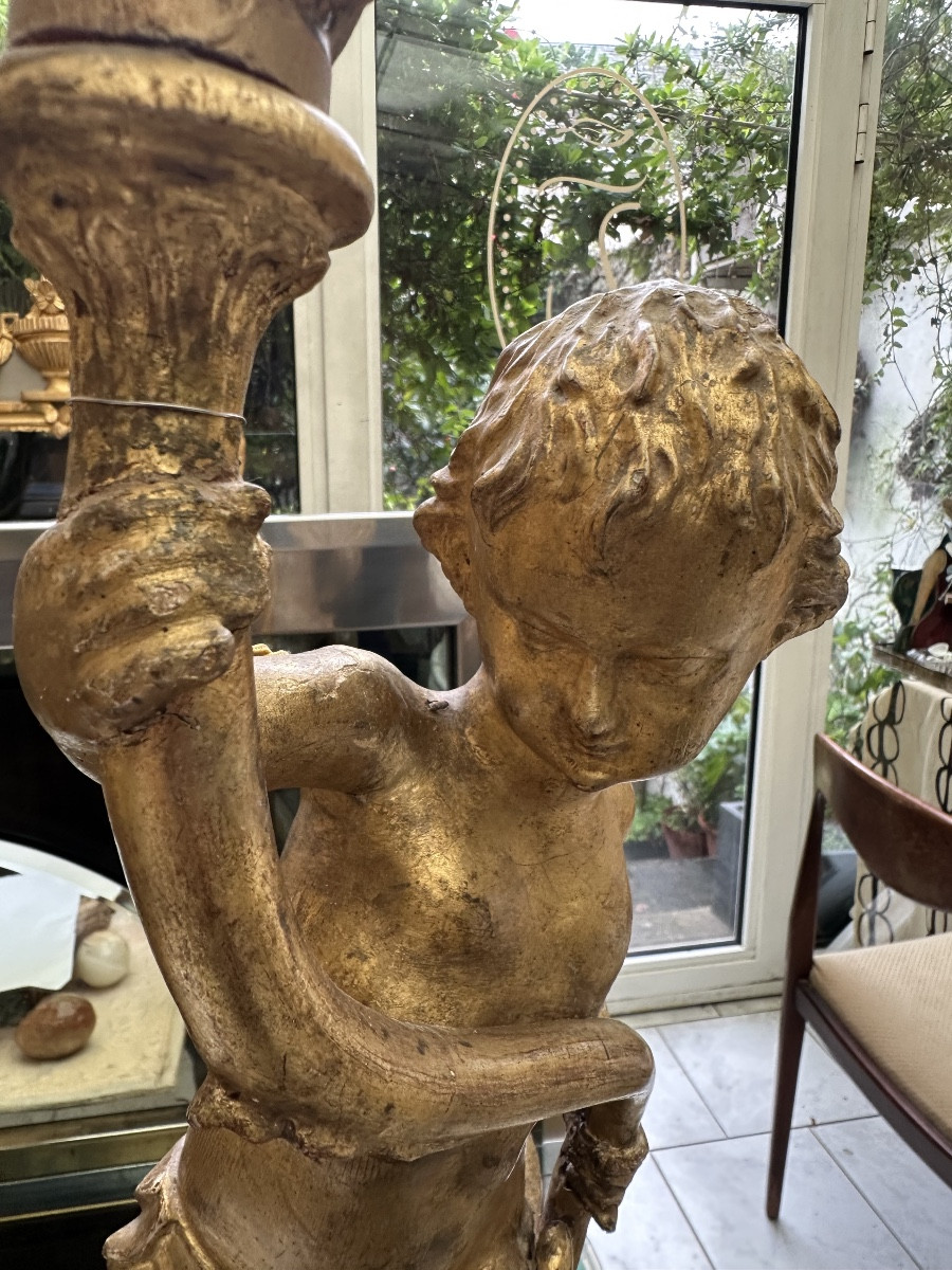 Amour en bois doré italie 18eme-photo-3