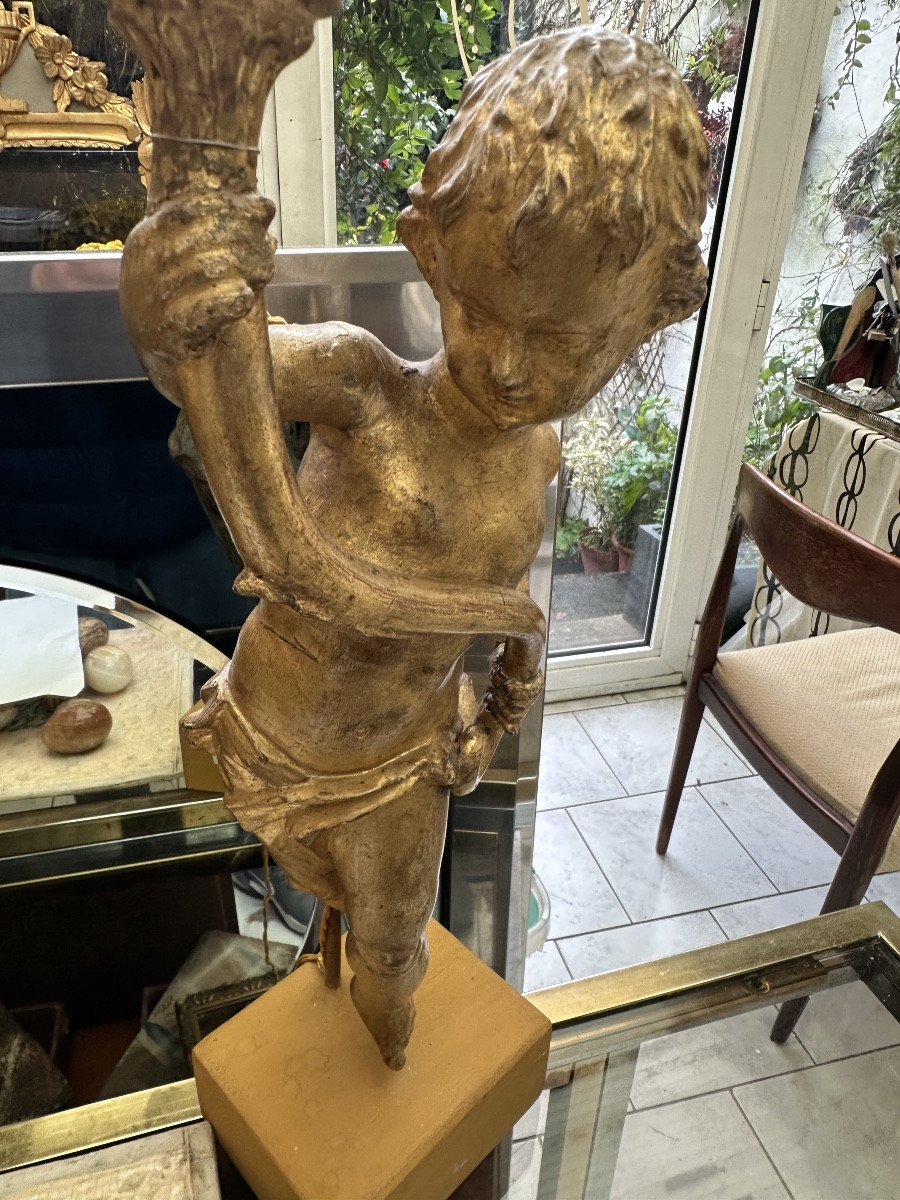 Amour en bois doré italie 18eme-photo-6