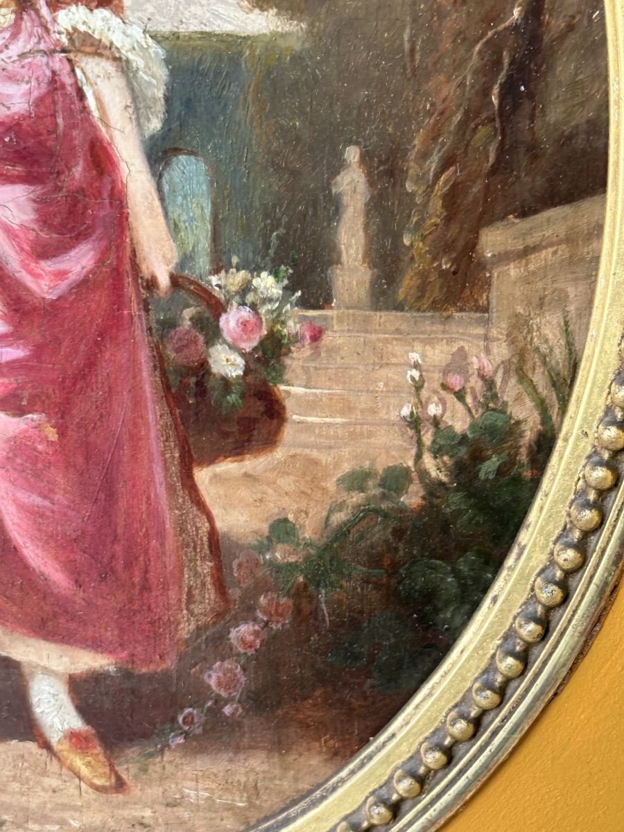Le panier de fleurs huile sur panneau signé Duvaux Jules-antoine-photo-4