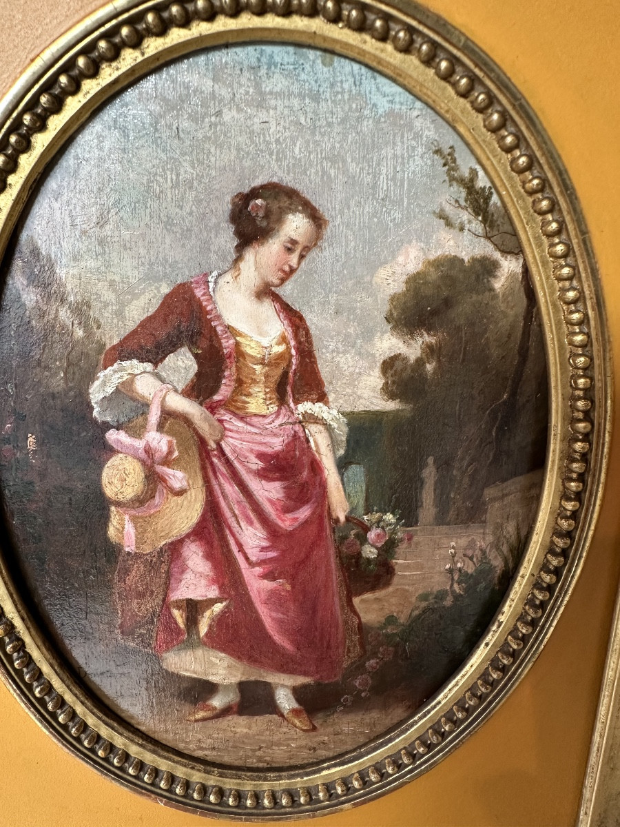 Le panier de fleurs huile sur panneau signé Duvaux Jules-antoine-photo-5