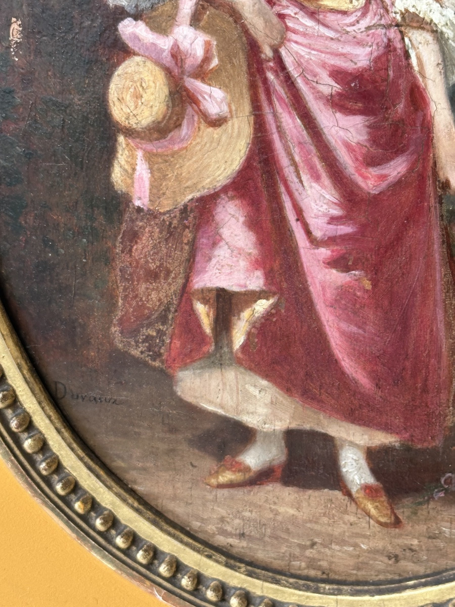 Le panier de fleurs huile sur panneau signé Duvaux Jules-antoine-photo-6