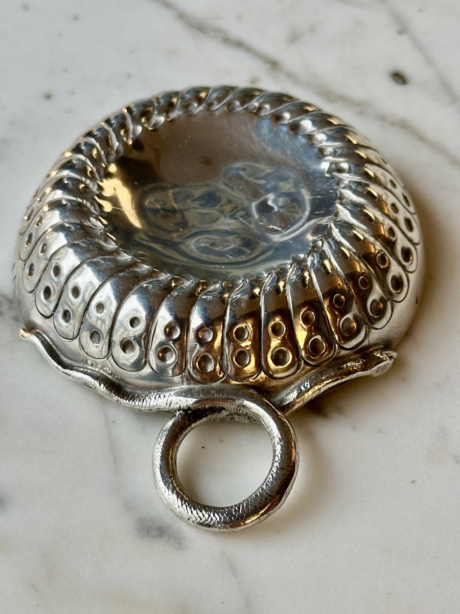 Taste-vin en Argent période révolutionnaire au Serpent gravé VANOT NUITS  1793 (St Georges)-photo-3