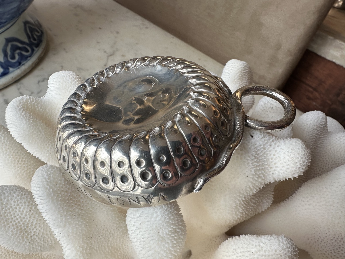 Taste-vin en Argent période révolutionnaire au Serpent gravé VANOT NUITS  1793 (St Georges)-photo-4