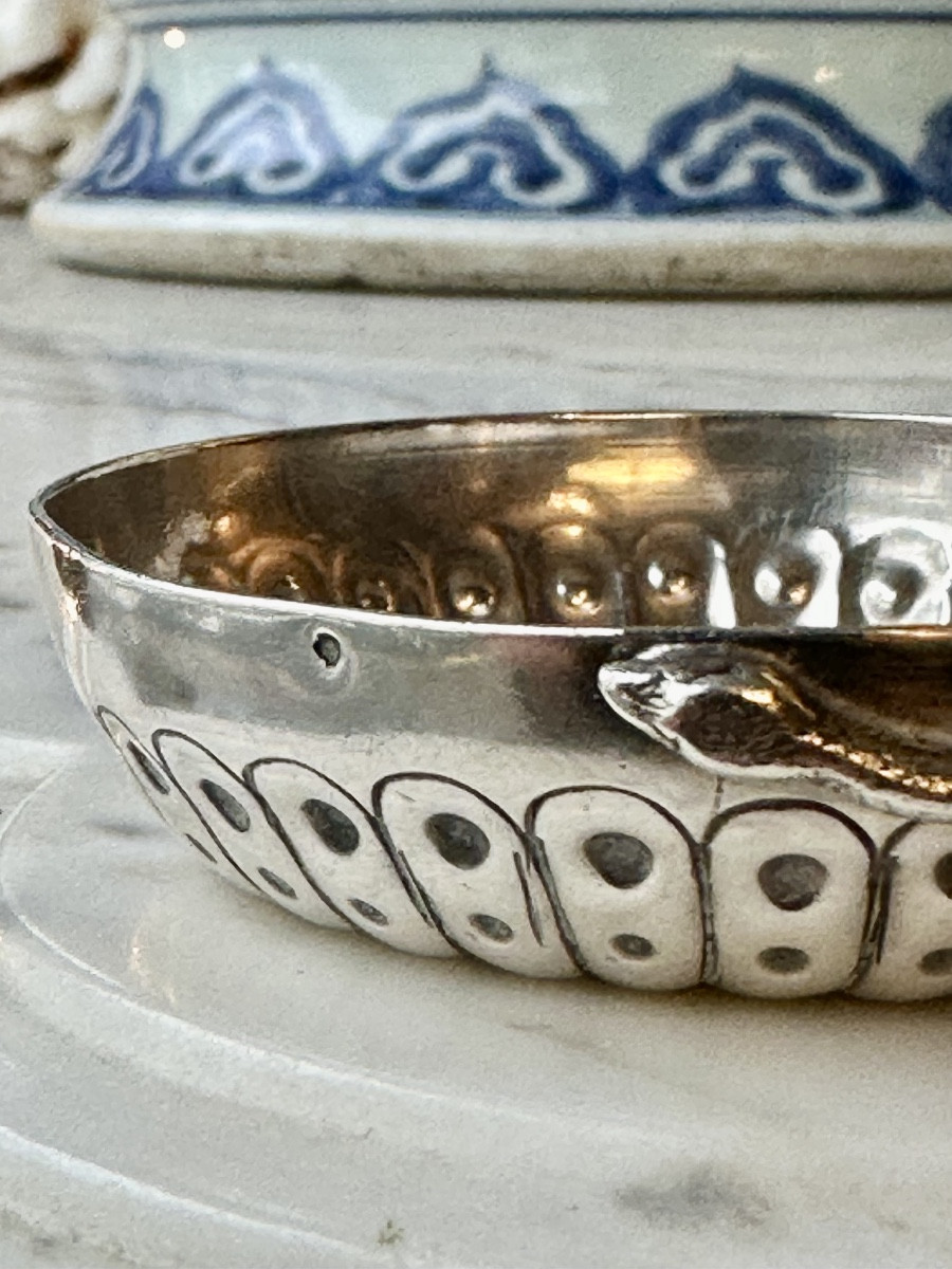 Taste-vin en Argent période révolutionnaire au Serpent gravé VANOT NUITS  1793 (St Georges)-photo-3