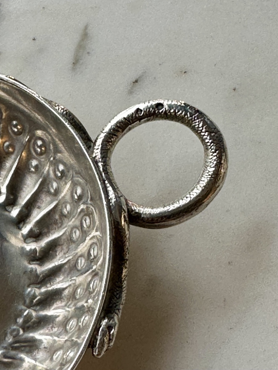 Taste-vin en Argent période révolutionnaire au Serpent gravé VANOT NUITS  1793 (St Georges)-photo-4