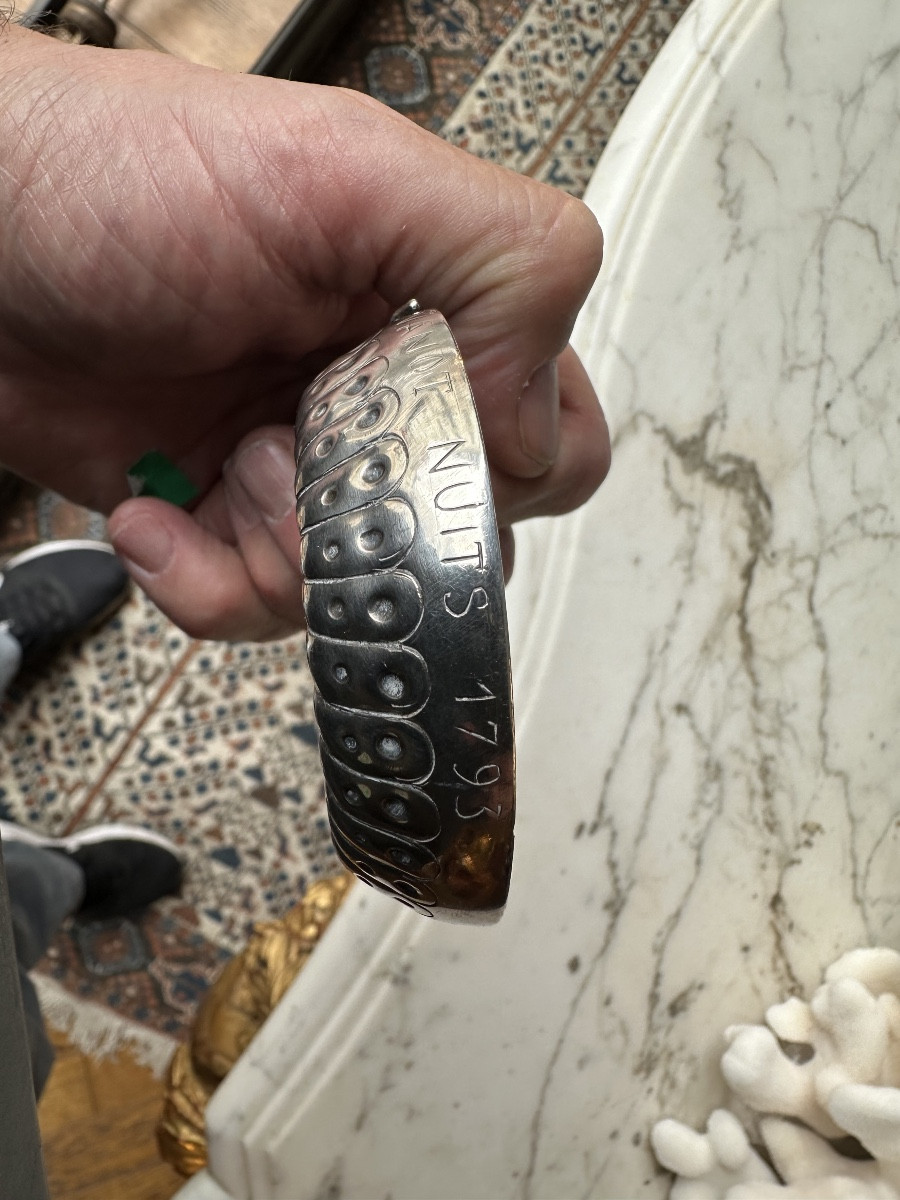 Taste-vin en Argent période révolutionnaire au Serpent gravé VANOT NUITS  1793 (St Georges)-photo-5