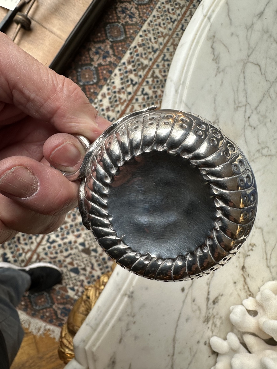 Taste-vin en Argent période révolutionnaire au Serpent gravé VANOT NUITS  1793 (St Georges)-photo-6