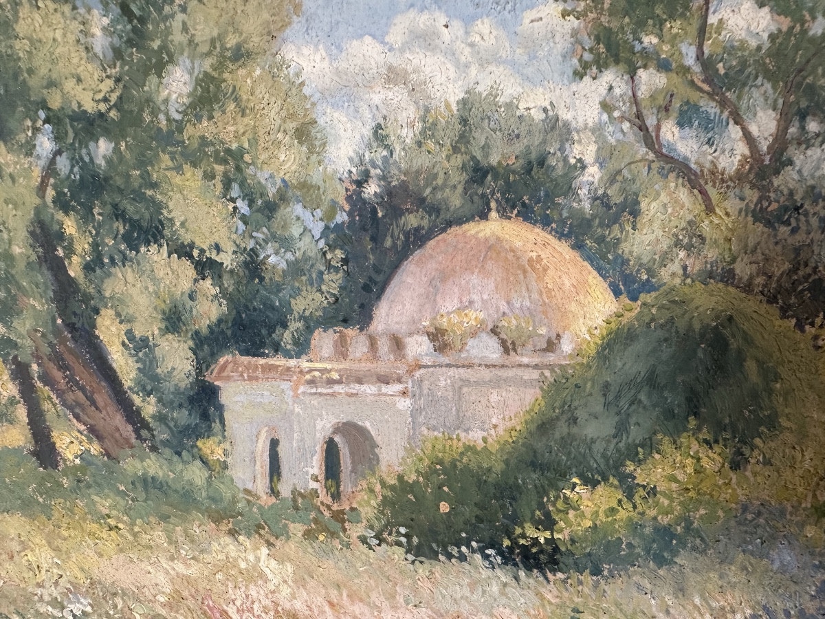 Manzana-pissarro .georges Landscape Circa 1939 Oil On Panel-photo-3