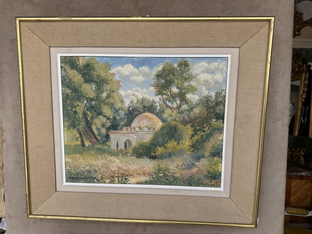 Manzana-pissarro .georges Landscape Circa 1939 Oil On Panel-photo-3