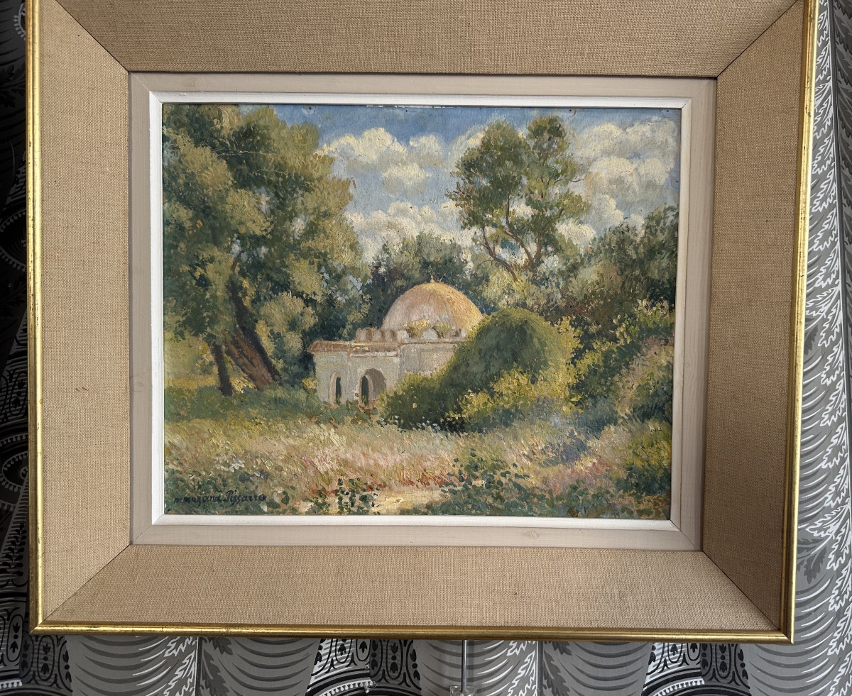 Manzana-pissarro .georges Landscape Circa 1939 Oil On Panel