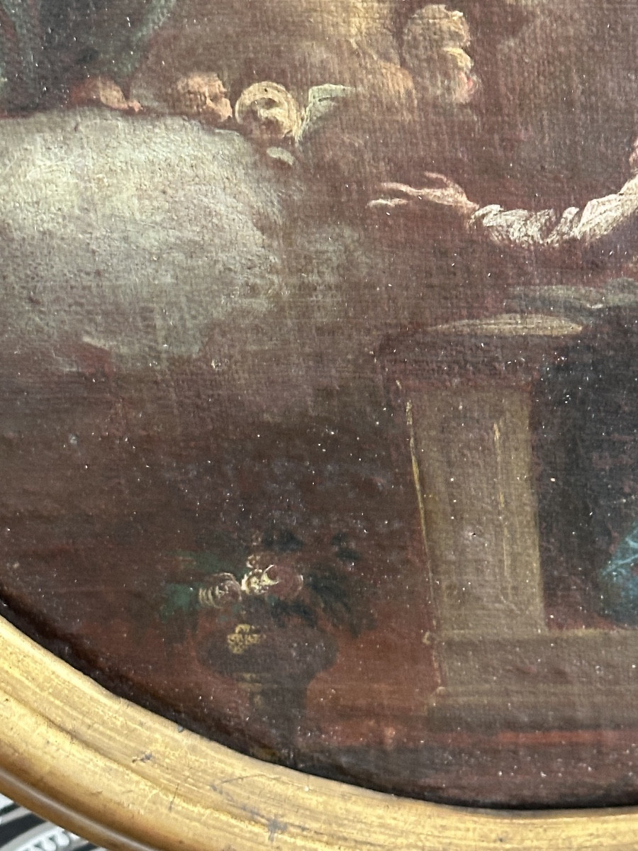 The Annunciation Oil On Canvas 17th Century Italian School-photo-2