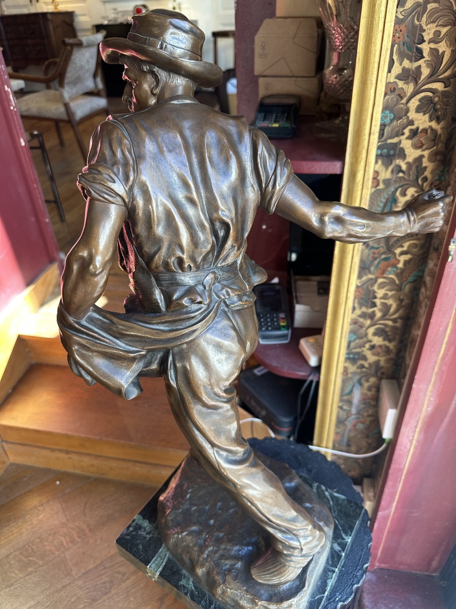 Grand bronze le Semeur par Henri Gauquié-photo-2