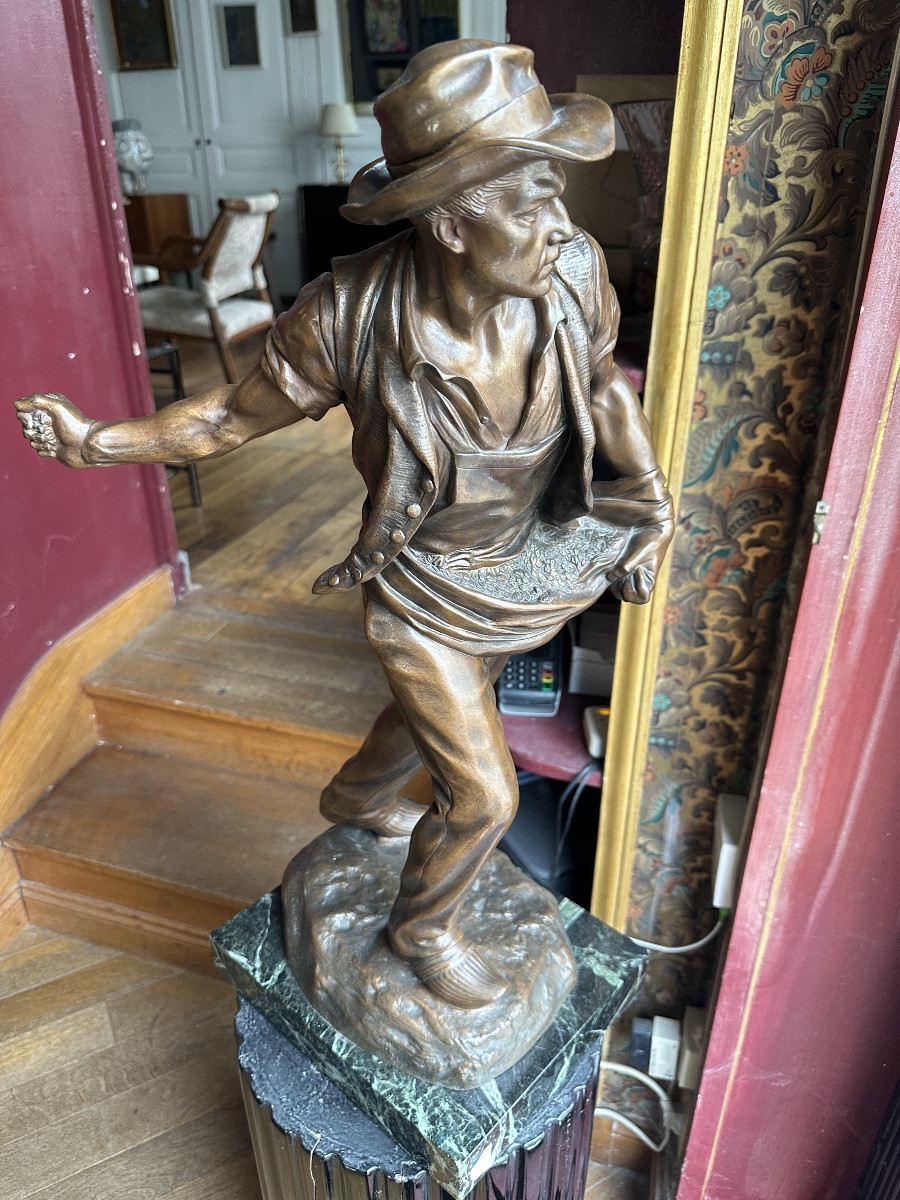 Grand bronze le Semeur par Henri Gauquié