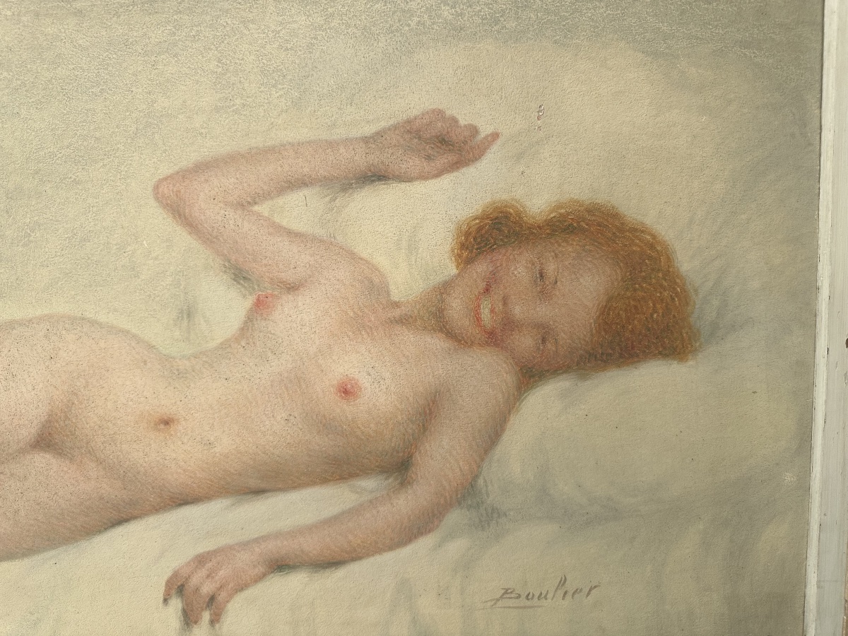 Grand nu pointilliste par Lucien Boulier vers 1925-photo-3