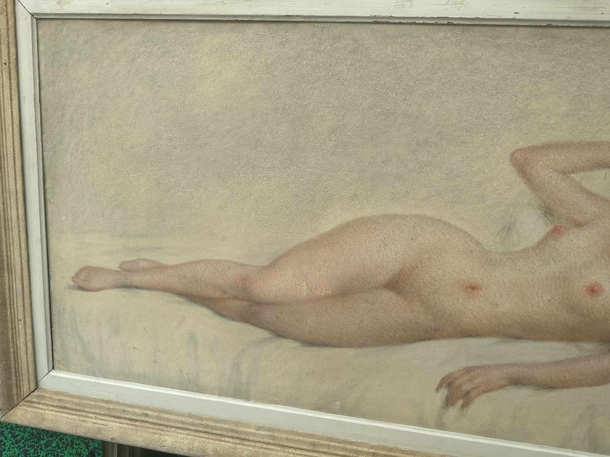 Grand nu pointilliste par Lucien Boulier vers 1925-photo-4