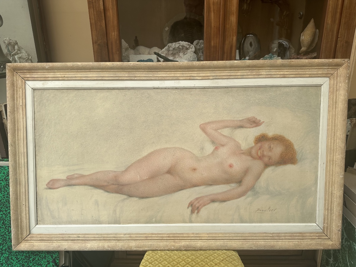 Grand nu pointilliste par Lucien Boulier vers 1925